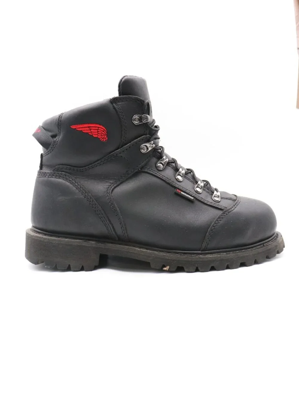 Red Wing 971 Truwelt Waterproof EH Men's 11 D Steel Toe Black Leather Work Boots